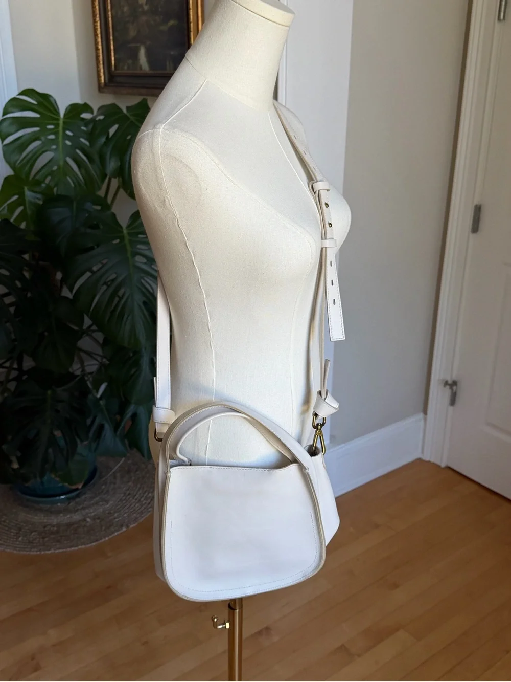 Madewell White Leather Top Handle Crossbody Bag NWT